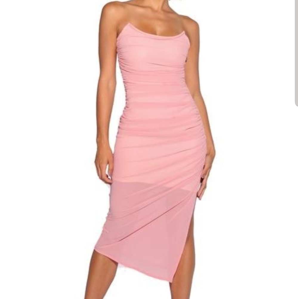Pink wired bustier dress